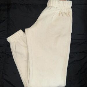 PINK Victoria's Secret Cream XS' Jogger Sweatpants